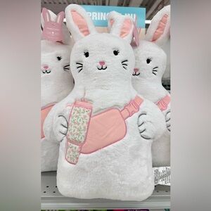 easter bunny with Stanley tumblerOwala pillow